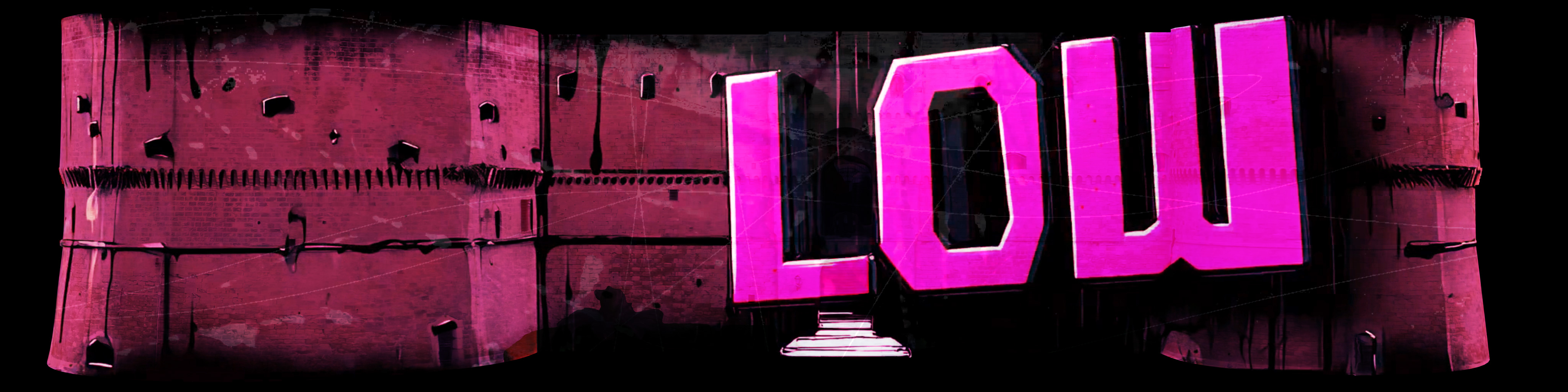 Parola LOW in lettering tridimensionale