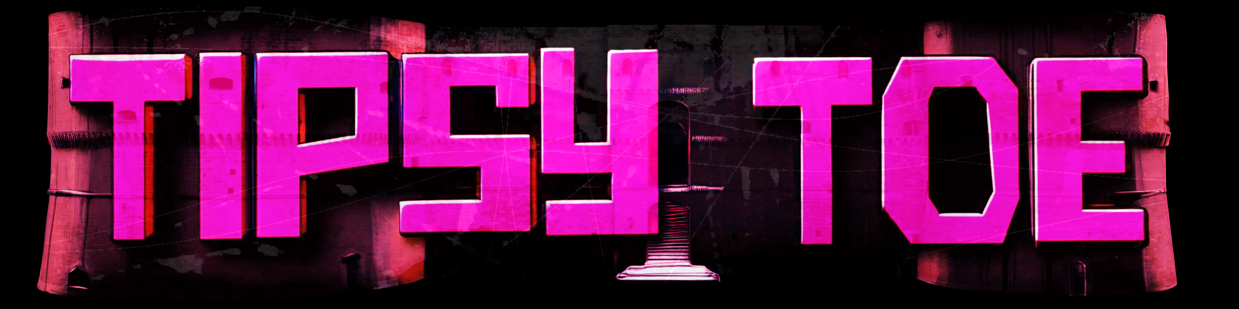 Parole TIPSY TOE in lettering tridimensionale