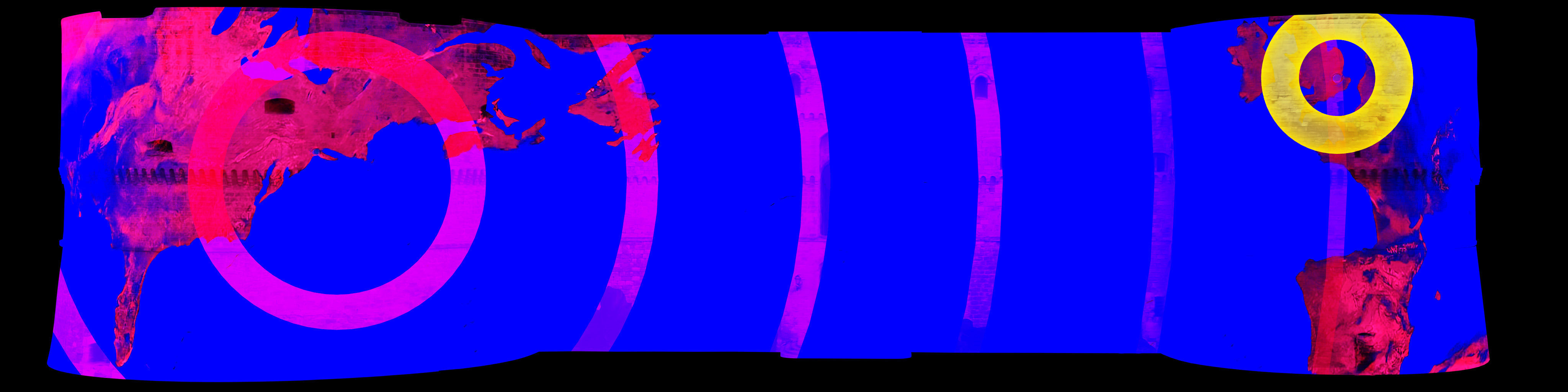 Onde fucsia attraversano l'Atlantico verso l'Europa