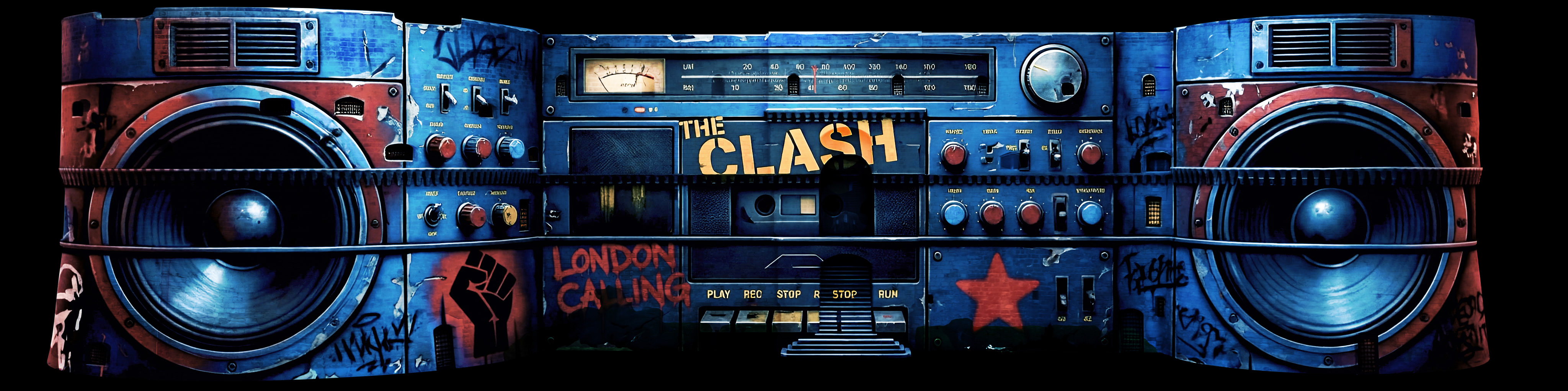 Il boombox dei Clash ritorna al centro della facciata